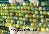 CAA5164 15.5 inches 6mm faceted round banded agate beads