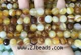 CAA5171 15.5 inches 6mm faceted round banded agate beads