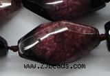 CAA518 20*40mm faceted & twisted nuggets agate druzy geode beads