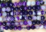 CAA5180 15.5 inches 10mm faceted round banded agate beads