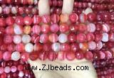 CAA5199 15.5 inches 6mm faceted round banded agate beads