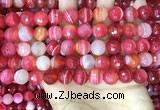 CAA5201 15.5 inches 10mm faceted round banded agate beads