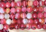 CAA5204 15.5 inches 16mm faceted round banded agate beads