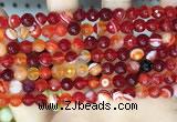CAA5206 15.5 inches 6mm faceted round banded agate beads
