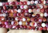 CAA5213 15.5 inches 6mm faceted round banded agate beads