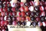 CAA5215 15.5 inches 10mm faceted round banded agate beads