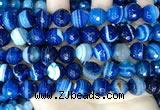 CAA5230 15.5 inches 12mm faceted round banded agate beads