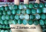 CAA5238 15.5 inches 14mm faceted round banded agate beads