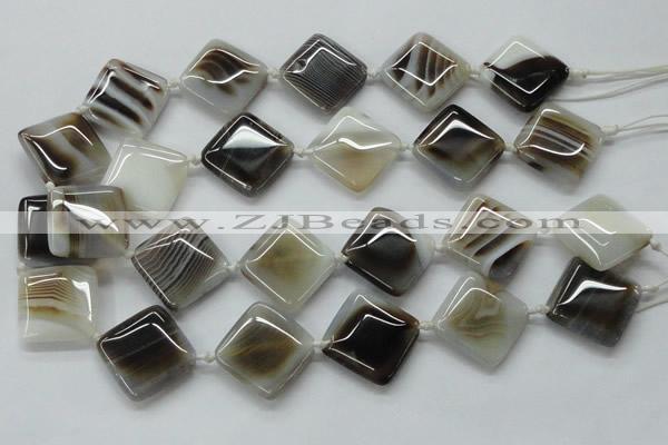 CAA524 15.5 inches 25*25mm diamond madagascar agate beads