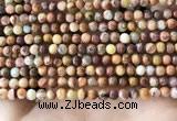 CAA5270 15.5 inches 4mm round natural red crazy lace agate beads