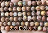 CAA5273 15.5 inches 10mm round natural red crazy lace agate beads