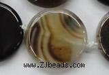 CAA528 15.5 inches 34mm flat round madagascar agate beads