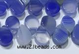 CAA5318 Top drilled 6*8mm flat teardrop line agate beads