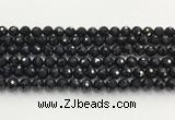 CAA5338 15.5 inches 8mm faceted round black onyx beads wholesale