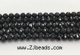 CAA5339 15.5 inches 10mm faceted round black onyx beads wholesale