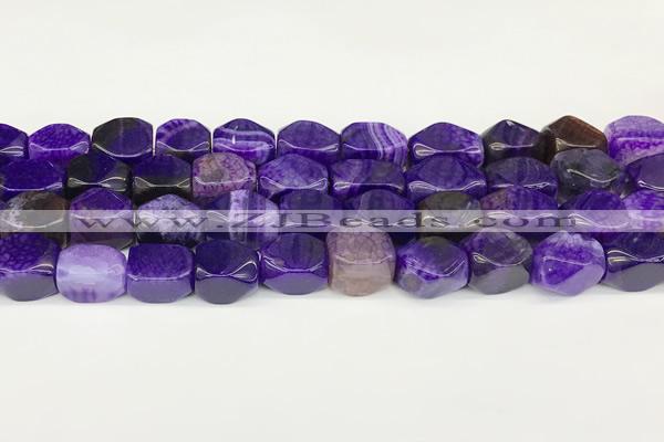 CAA5370 15.5 inches 10*12mm - 11*16mm faceted nuggets agate beads