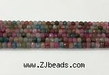 CAA5435 15.5 inches 6*8mm faceted rondelle agate gemstone beads