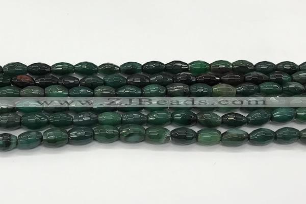 CAA5475 15.5 inches 8*12mm faceted rice agate beads