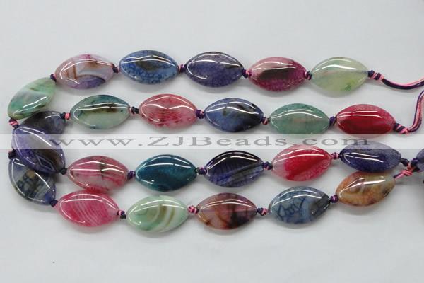 CAA548 15.5 inches 18*30mm marquise dyed madagascar agate beads
