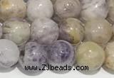 CAA5486 15 inches 6mm round purple flower stone beads