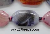 CAA549 15.5 inches 18*30mm octagonal dyed madagascar agate beads