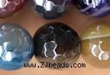 CAA5492 15 inches 10mm faceted round AB-color banded agate beads