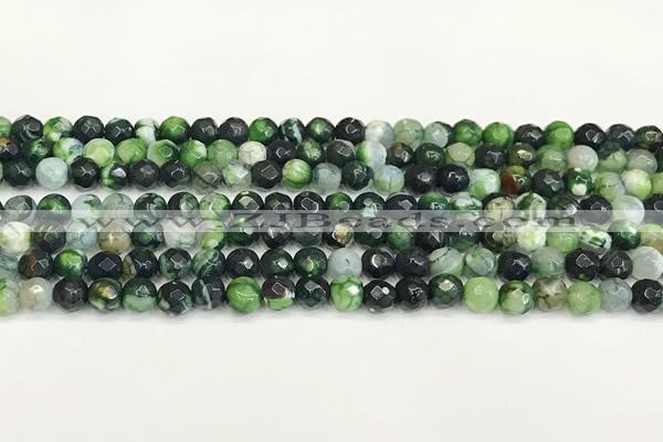 CAA5506 15 inches 6mm faceted round fire crackle agate beads