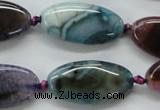 CAA551 15.5 inches 15*30mm oval dyed madagascar agate beads