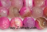 CAA5512 15 inches 8mm faceted round fire crackle agate beads