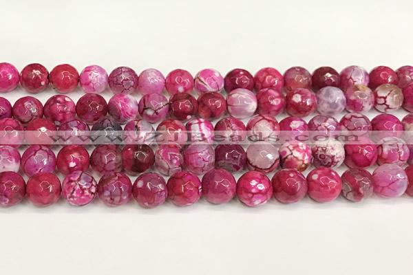 CAA5522 15 inches 10mm faceted round fire crackle agate beads