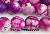 CAA5523 15 inches 10mm faceted round fire crackle agate beads