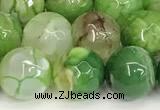 CAA5527 15 inches 10mm faceted round fire crackle agate beads