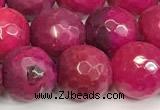 CAA5542 15 inches 12mm faceted round fire crackle agate beads