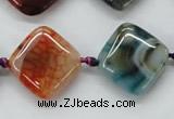 CAA555 15.5 inches 20*20mm diamond dyed madagascar agate beads