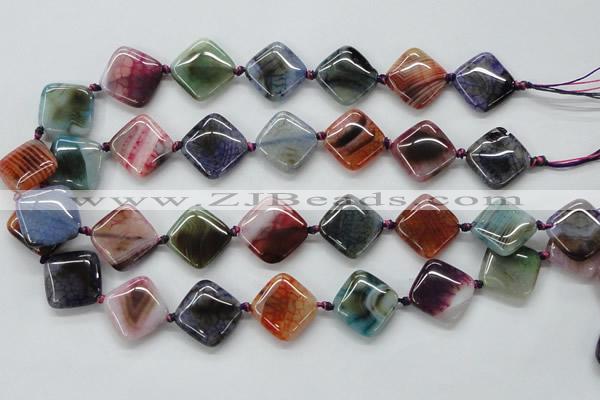 CAA555 15.5 inches 20*20mm diamond dyed madagascar agate beads