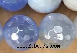 CAA5552 15 inches 10mm faceted round AB-color banded agate beads