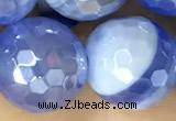 CAA5553 15 inches 12mm faceted round AB-color banded agate beads