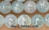 CAA5554 15 inches 6mm faceted round AB-color banded agate beads