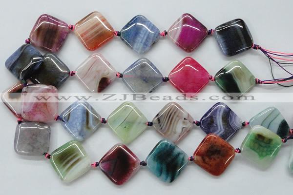 CAA556 15.5 inches 25*25mm diamond dyed madagascar agate beads