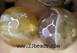 CAA5569 15 inches 12mm faceted round AB-color banded agate beads