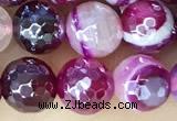 CAA5586 15 inches 6mm faceted round AB-color banded agate beads