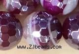 CAA5588 15 inches 10mm faceted round AB-color banded agate beads