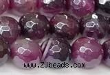 CAA5602 15 inches 10mm faceted round AB-color banded agate beads