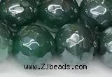 CAA5606 15 inches 10mm faceted round AB-color banded agate beads