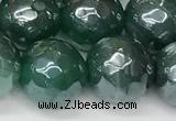 CAA5606 15 inches 10mm faceted round AB-color banded agate beads