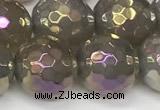 CAA5648 15 inches 12mm faceted round AB-color grey agate beads