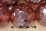 CAA5664 15 inches 12mm faceted round AB-color red agate beads