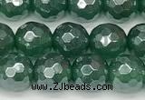 CAA5685 15 inches 6mm faceted round AB-color green agate beads