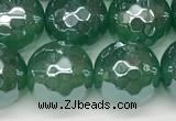 CAA5687 15 inches 10mm faceted round AB-color green agate beads