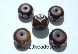 CAA5720 11*20mm rondelle tibetan agate dzi beads wholesale